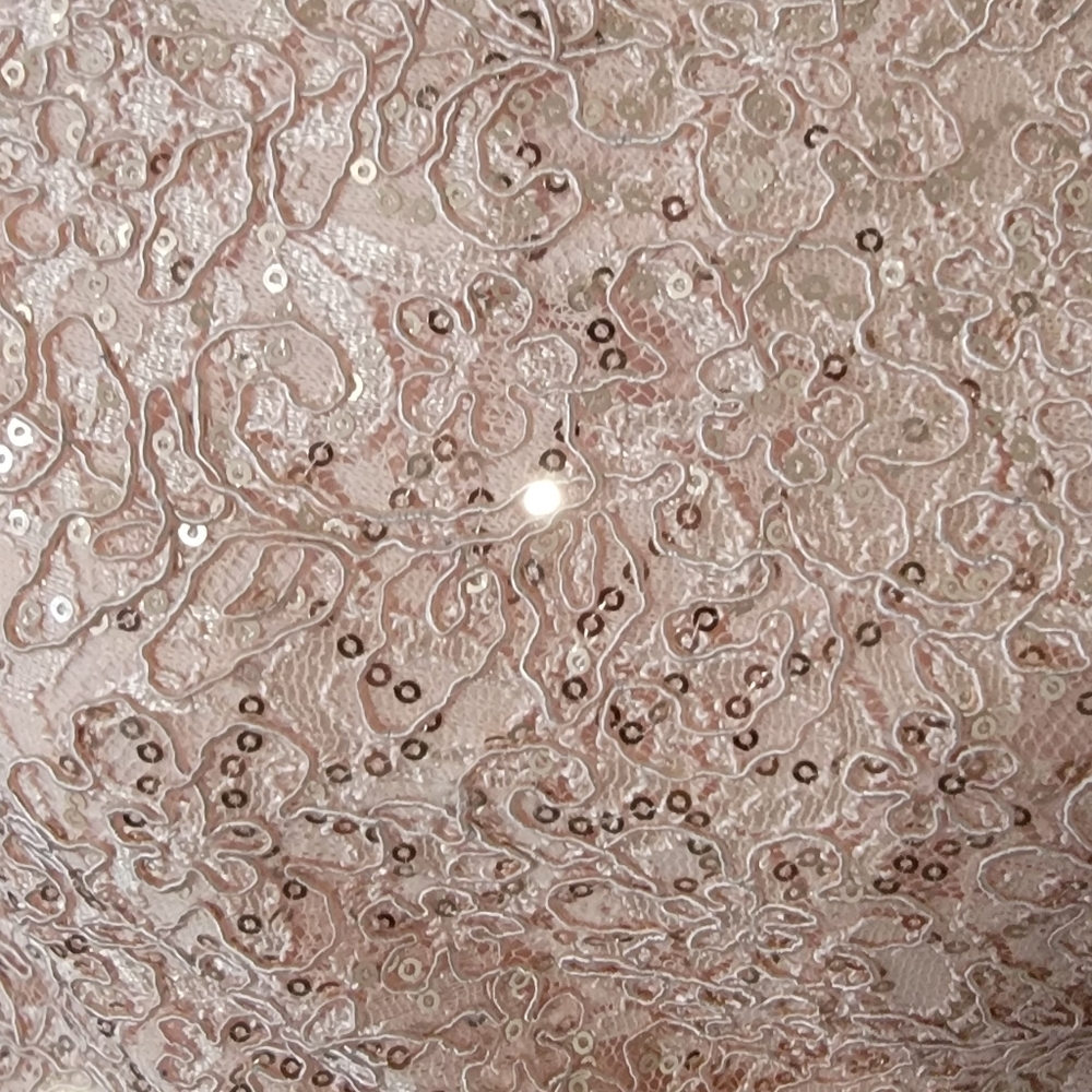 Vince Camuto Size 4 Pale Pink Sequin And Lace Dress - Picture 5 of 7